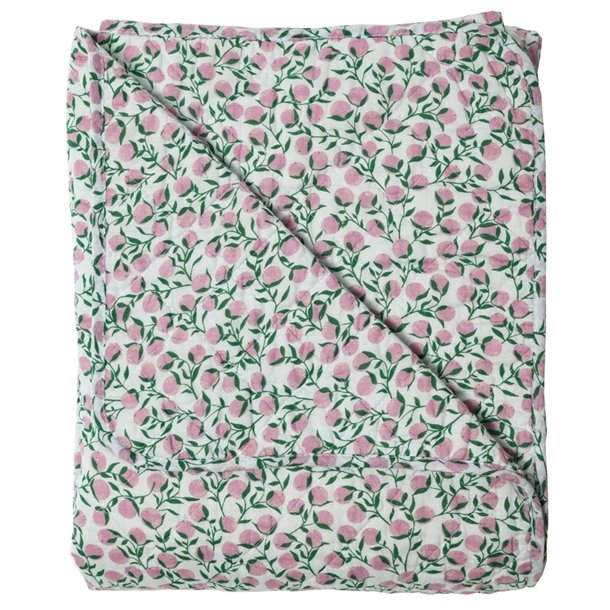 Vatt�ppe, Quiltet Ethnic, appelsiner-lavendel, 140x180cm, Au Maison