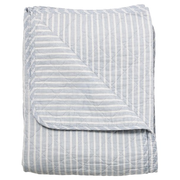 Vattppe, Quiltet Ethnic, dobbelt stribet-lys bl, 140x180cm, Au Maison