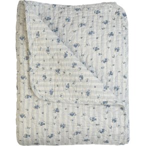 Vatt�ppe, Quiltet Ethnic, Rosalie-Fransk Bl�, 140x180cm, Au Maison