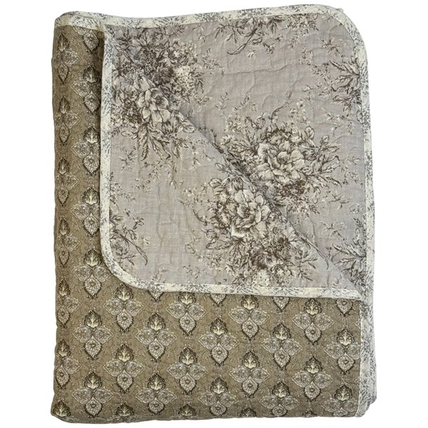 Vattppe, Quiltet, Ethnic, Olive-Gr, 140x180cm, Au Maison