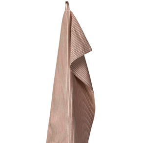 Viskestykke, R�d/natur striber, 50x70cm, Bomuld, SP