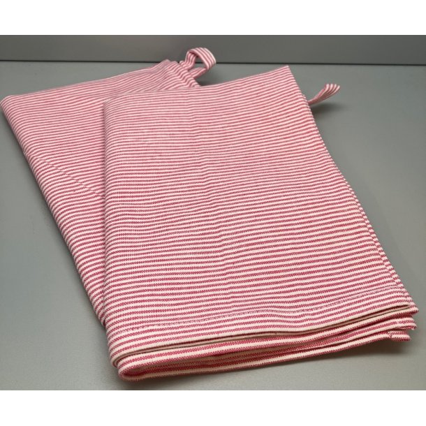 Viskestykke 50x70cm bomuld, Hvid/Pink striber