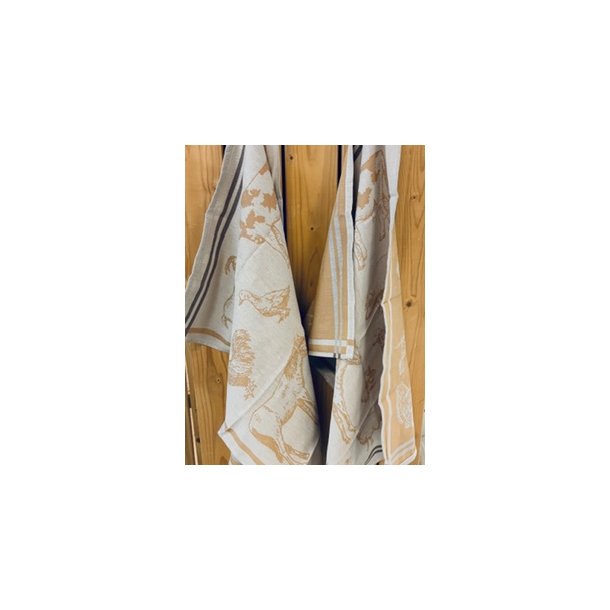 Viskestykke, Country, M�rk Sand, 50x70cm, Bomuld, Lasa