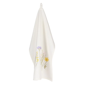 Viskestykke m/broderi blomst 50x70cm bomuld