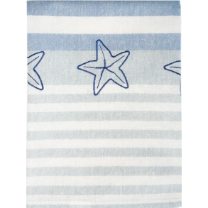 Viskestykke, M/ broderi af S�stjerne, 50x70cm, H�r/Bomuld, Grubentuch