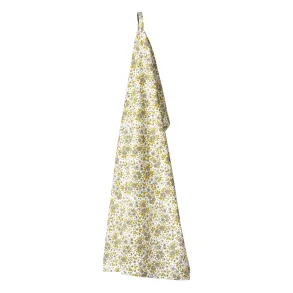 Viskestykke i gr�nne og natur farvet blomstret m�nster 50x70cm bomuld, Speedtsberg,