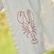 Viskestykke Atlantis m/broderi af hummer butter cream, B: 50 L: 70, Ib Laursen