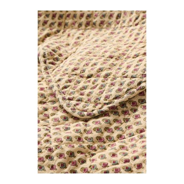 Quiltet vatt�ppe, beige m/blokm�nster, 130x180, Ib Laursen