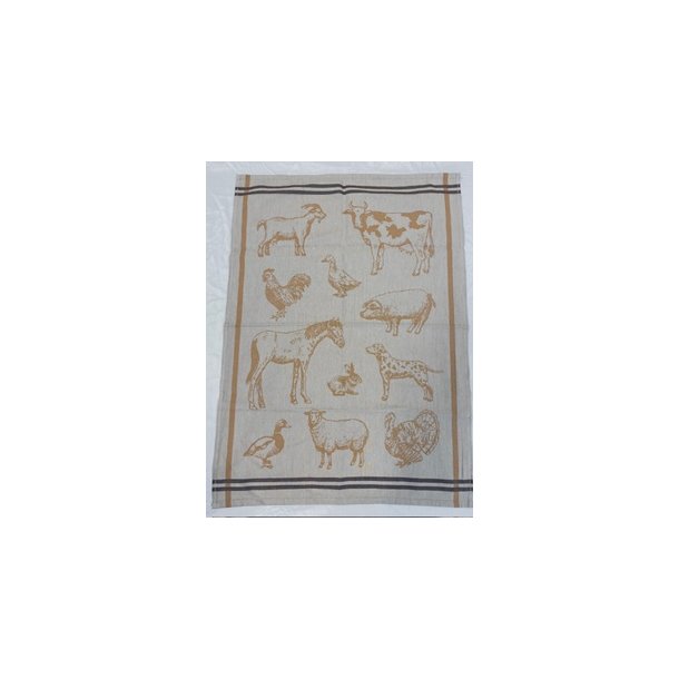 Viskestykke, Country, M�rk Sand, 50x70cm, Bomuld, Lasa